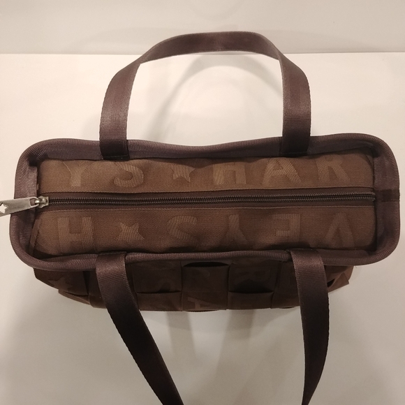 Rare Harvey's Original Seatbelt Embossed Monogram Large Satchel Handbag USA Made - Picture 4 of 16